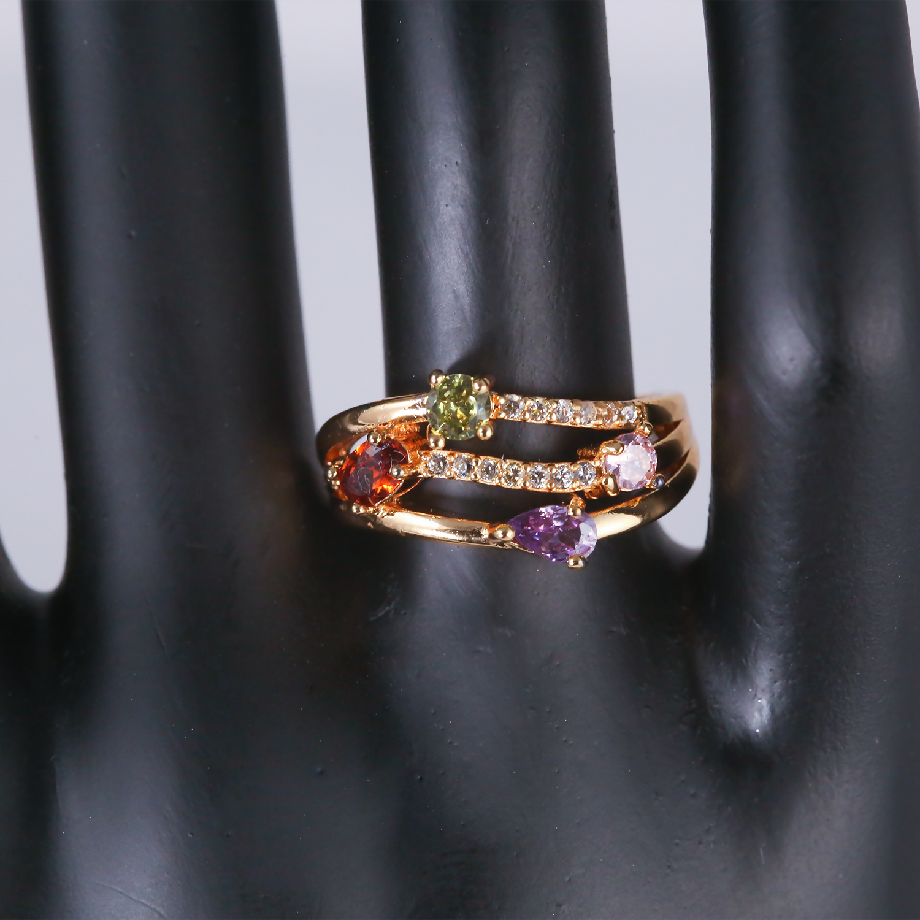 Red Cluster Stone Ring