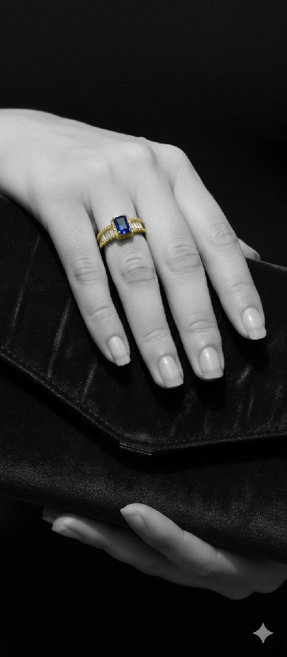 Blue stone ring with zarqon