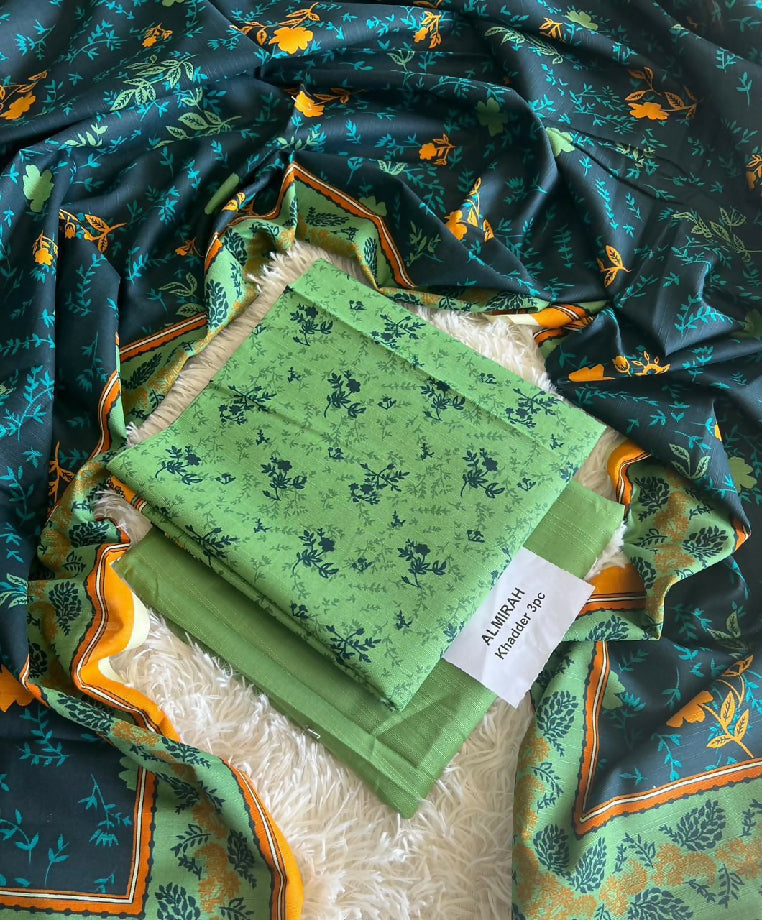 Unstitched Khaddar Three Piece