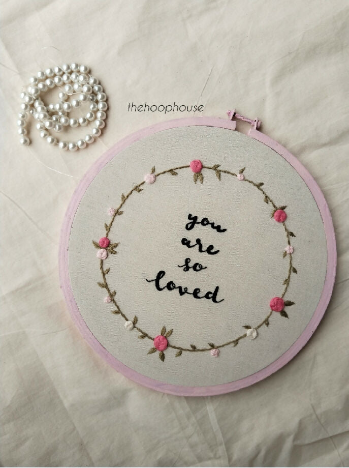 Love embroidery hoop