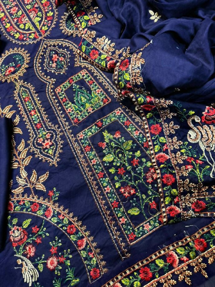 Embroidered Dhanak Three Piece winters