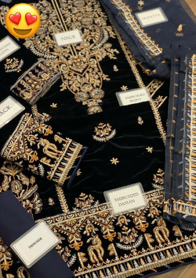 Asim jofa Velvet fully embroidered premium quality suits
