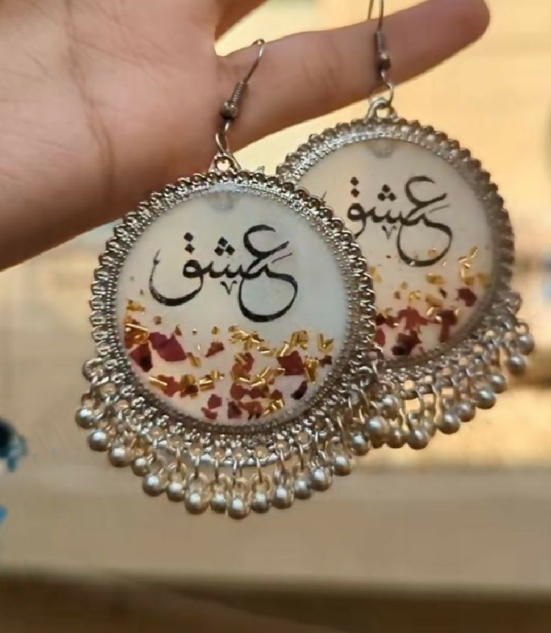 Personalized Resin Jhumkay with name