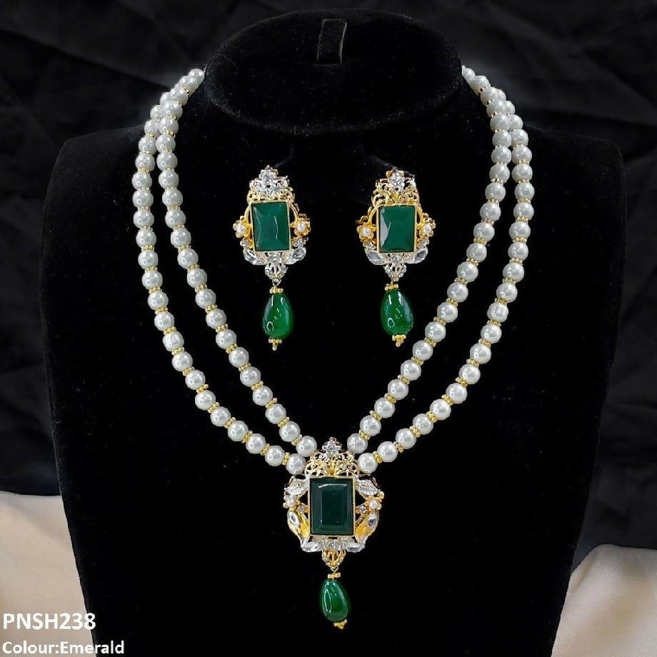 Rectangle pearldrop necklaces