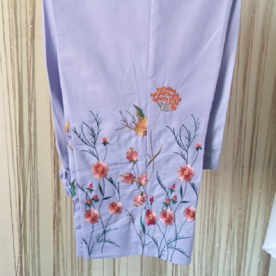 Pastel Lavender Embroidered 2-Piece Trouser Suit