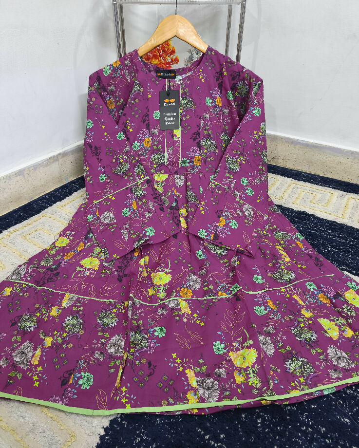 ORIGNAL KHAADI NEW PRINTS STITCHED FROCK*