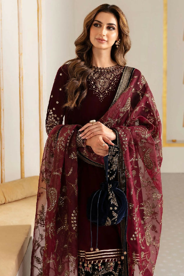 Luxury Embroidered velvet Dress For women