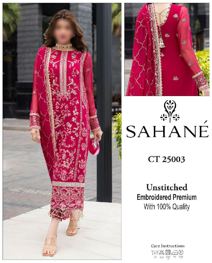 Elegant Embroidered Chiffon Dress For women's